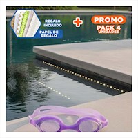Pack4 Practica De Natacion Unisex Color Morado Comodo para Piscina Y+Papel Regalo